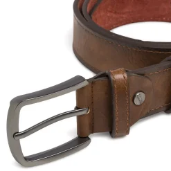 Cintura casual marrone da Uomo con effetto venato e fibbia brunita Carrera Jeans