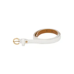 Cintura da Donna bianca in vera pelle con fibbia dorata Coconuda