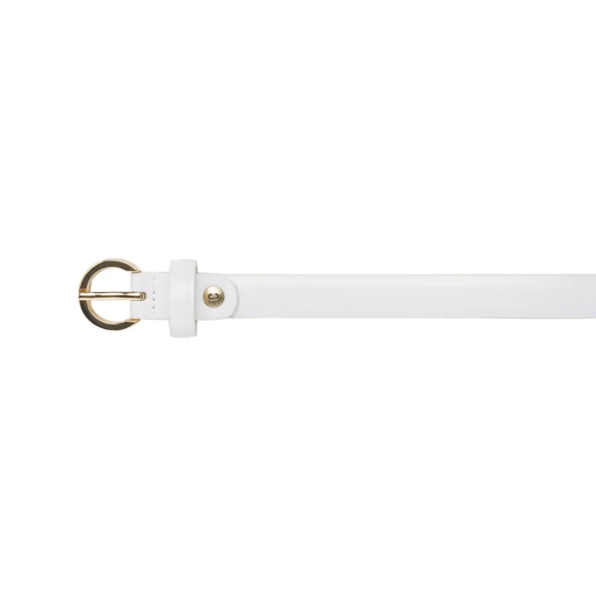 Cintura da Donna bianca in vera pelle con fibbia dorata Coconuda