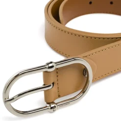 Cintura da Donna in pelle beige con fibbia arrotondata Coconuda