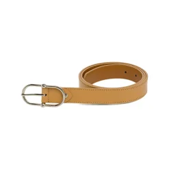 Cintura da Donna in pelle beige con fibbia arrotondata Coconuda