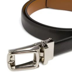 Cintura da Donna in pelle nera con fibbia argentata Coconuda