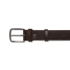 Cintura da Uomo Marrone con Fibbia Gunmetal Carrera
