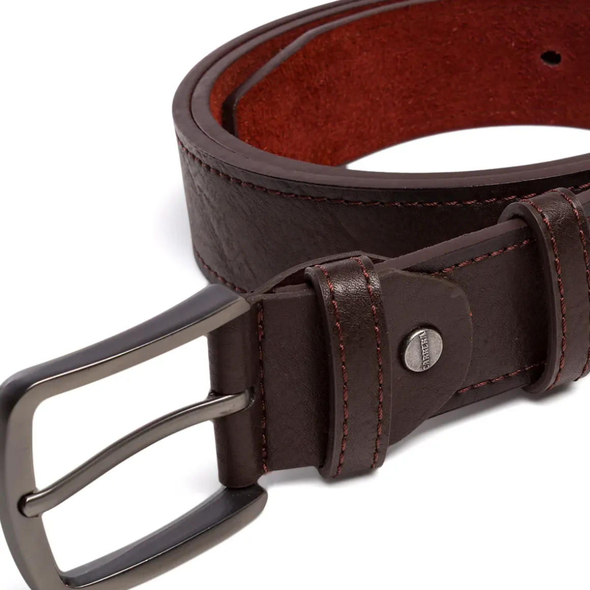 Cintura da Uomo Marrone con Fibbia Gunmetal Carrera