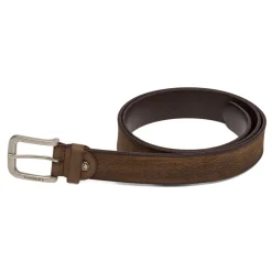 Cintura da Uomo Marrone in Pelle con Fibbia in Metallo Lumberjack