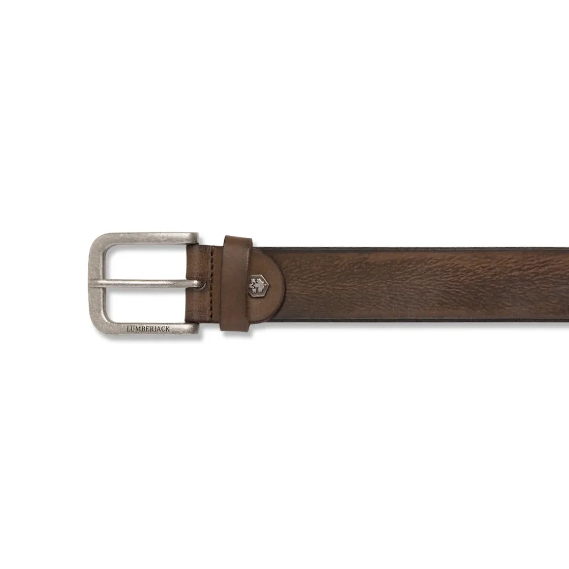 Cintura da Uomo Marrone in Pelle con Fibbia in Metallo Lumberjack