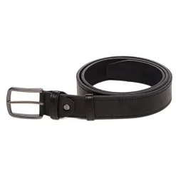 Cintura da Uomo Nera con Fibbia Gunmetal Carrera Jeans