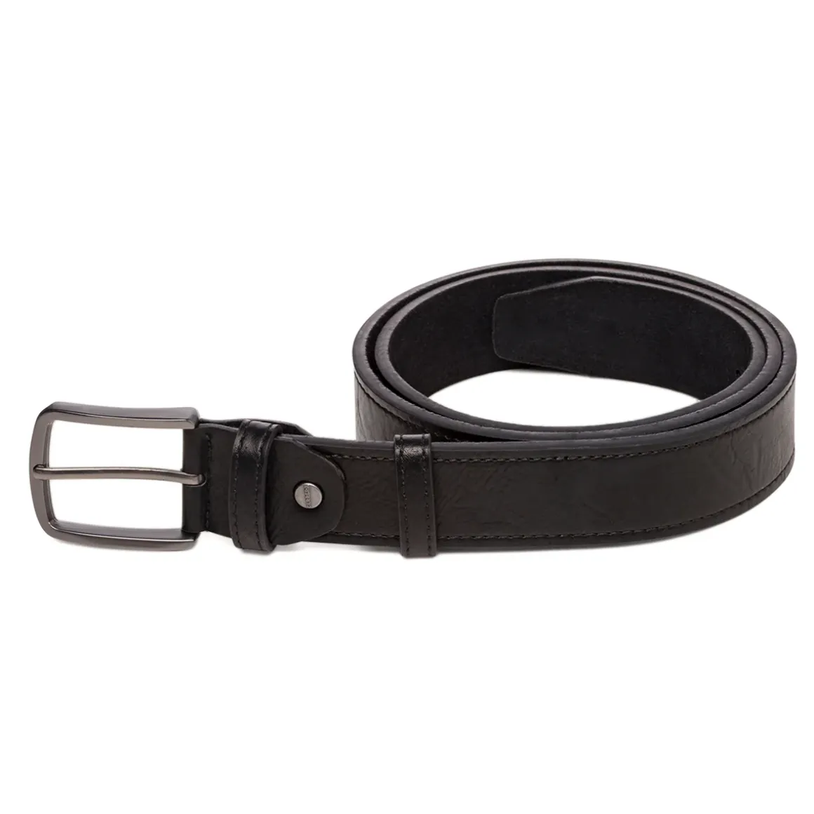 Cintura da Uomo Nera con Fibbia Gunmetal Carrera Jeans