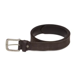 Cintura da Uomo Nera in Pelle con Fibbia in Metallo Lumberjack