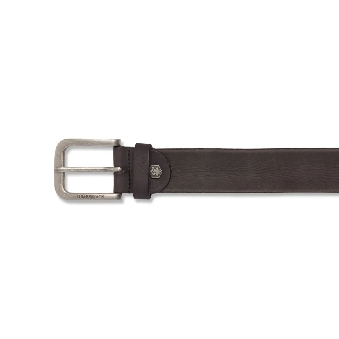Cintura da Uomo Nera in Pelle con Fibbia in Metallo Lumberjack