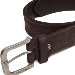 Cintura da Uomo Nera in Pelle con Fibbia in Metallo Lumberjack