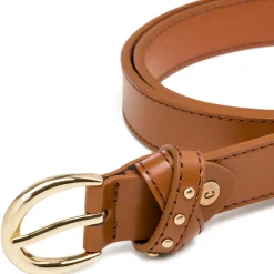 Cintura marrone da Donna con fibbia oro e dettagli borchie Coconuda