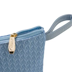 Clutch Azzurra da Donna con stampa logo all-over Dimensione Danza