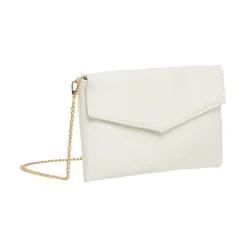 Clutch Bianca da Donna con tracolla a catena oro Lora Ferres
