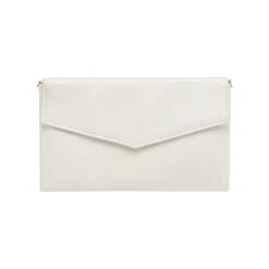 Clutch Bianca da Donna con tracolla a catena oro Lora Ferres