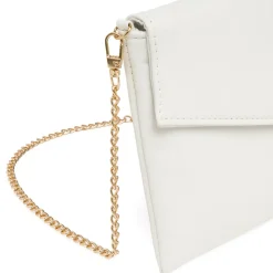 Clutch Bianca da Donna con tracolla a catena oro Lora Ferres