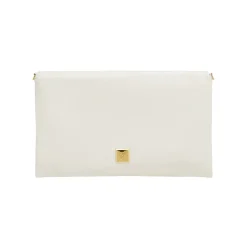 Clutch Bianca da Donna con tracolla a catena oro Lora Ferres
