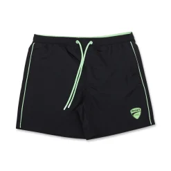 Costume da bagno nero da Bambino e Ragazzo con dettagli verde acqua e logo Ducati