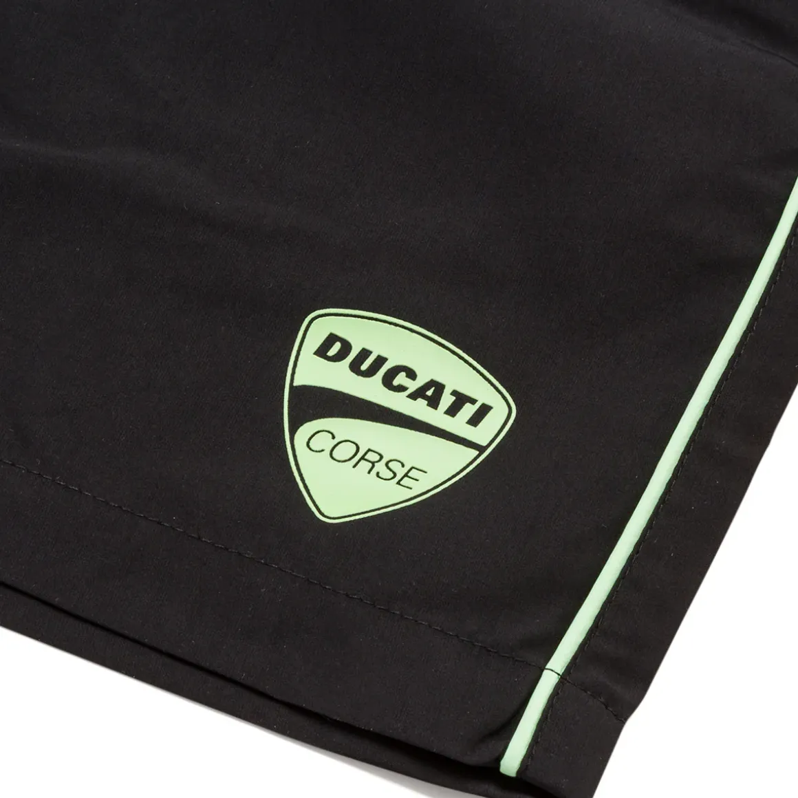 Costume da bagno nero da Bambino e Ragazzo con dettagli verde acqua e logo Ducati