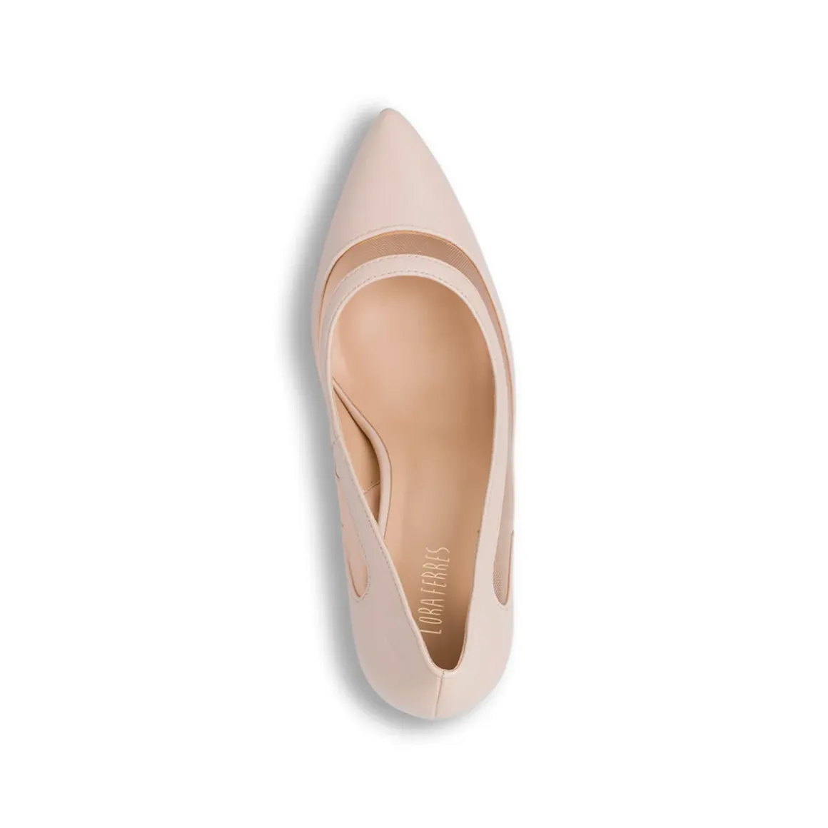 Décolleté beige da Donna con tacco a stiletto 9 cm e inserti in rete Lora Ferres