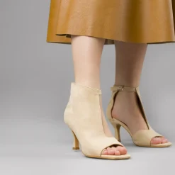 Décolleté Beige da Donna effetto scamosciato con tacco 8 cm Lora Ferres