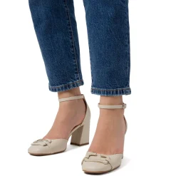 Décolleté bianco off-white da Donna con fibbia e tacco blocco 7,5 cm Swish Jeans