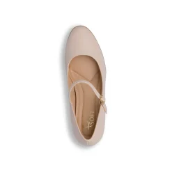 Décolleté comfort beige da Donna con cinturino e tacco a colonna 6 cm P Soft