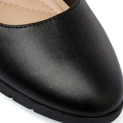 Décolleté comfort nere da Donna con cinturino e tacco a blocco 7 cm P Soft