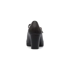 Décolleté comfort nere da Donna con cinturino e tacco a blocco 7 cm P Soft