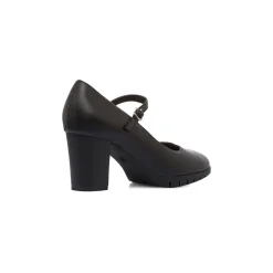 Décolleté comfort nere da Donna con cinturino e tacco a blocco 7 cm P Soft