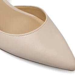 Décolleté da donna beige con punta e tacco a colonna 7 cm Lora Ferres