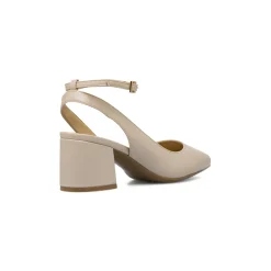 Décolleté da donna beige con punta e tacco a colonna 7 cm Lora Ferres