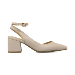 Décolleté da donna beige con punta e tacco a colonna 7 cm Lora Ferres