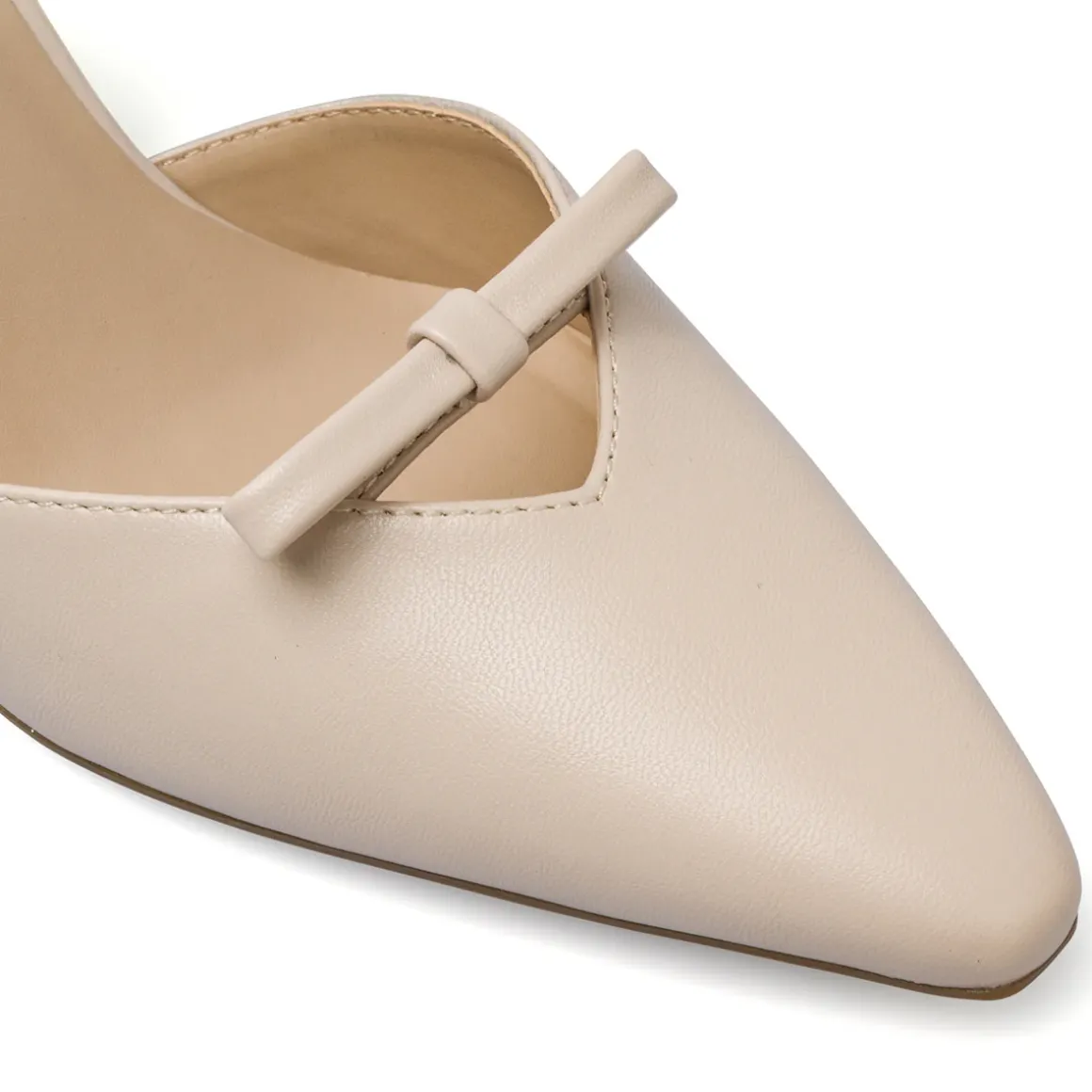 Décolleté da donna beige con tacco rocchetto 7,5 cm e fiocco Swish Jeans