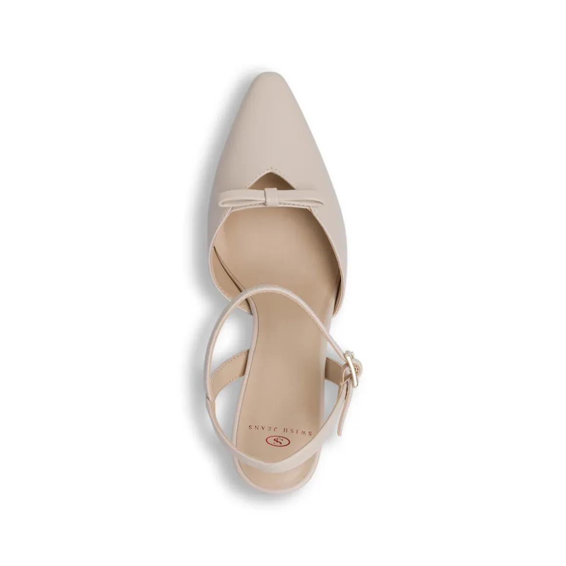 Décolleté da donna beige con tacco rocchetto 7,5 cm e fiocco Swish Jeans