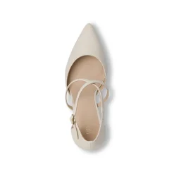 Décolleté da donna bianche con cinturini incrociati e tacco a spillo 9 cm Lora Ferres