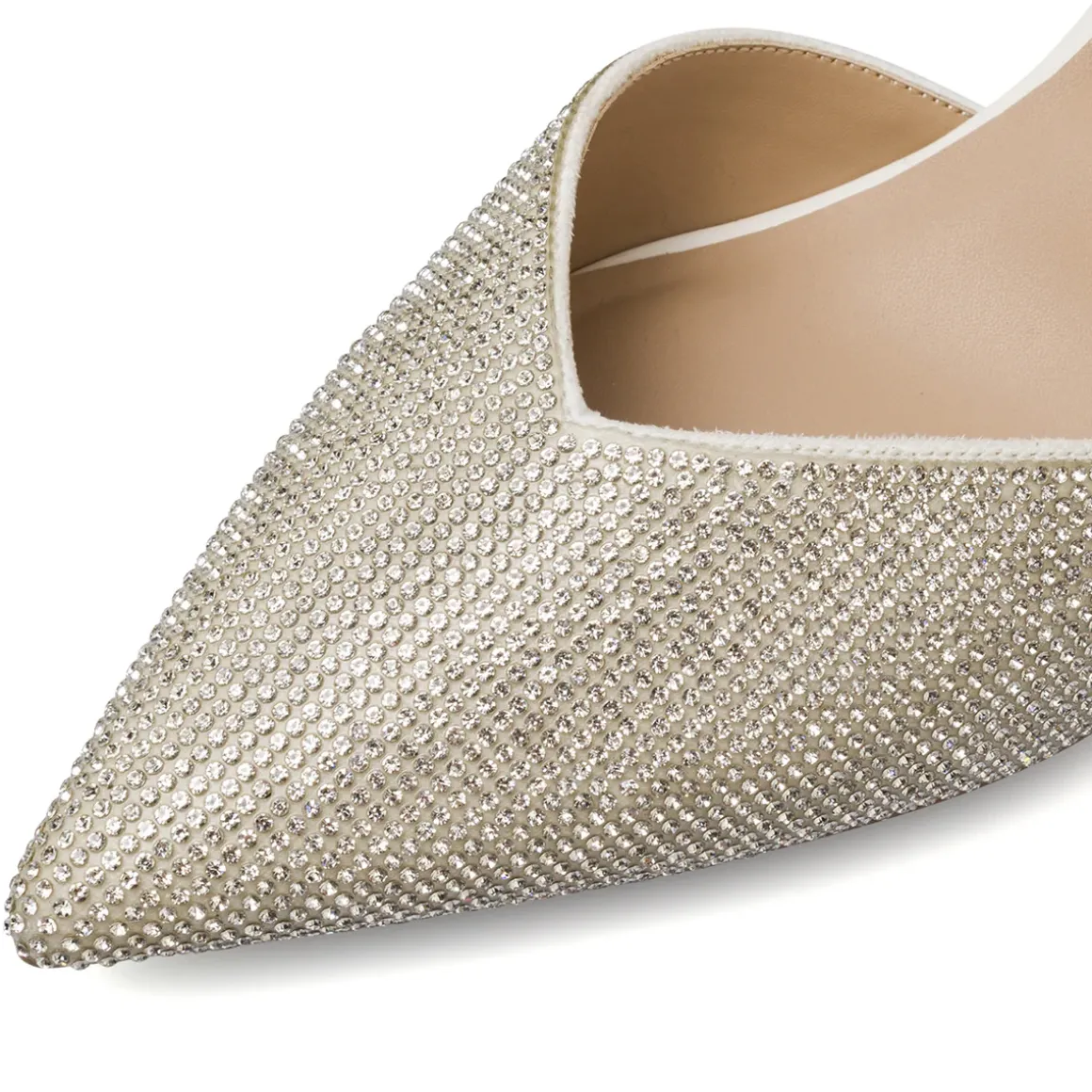 Décolleté da donna bianche con strass e tacco 7,5 cm Lora Ferres