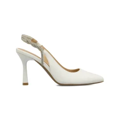Décolleté da donna bianche con tacco rocchetto 9 cm Lora Ferres
