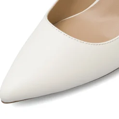 Décolleté da donna bianche con tacco rocchetto 9 cm Lora Ferres