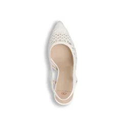 Décolleté da donna bianche effetto pizzo con tacco 9 cm Swish Jeans