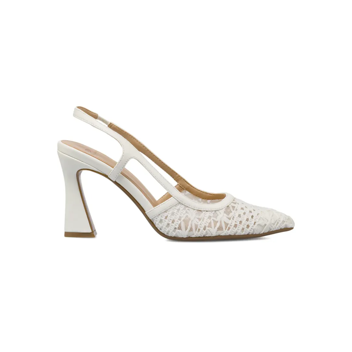 Décolleté da donna bianche effetto pizzo con tacco 9 cm Swish Jeans