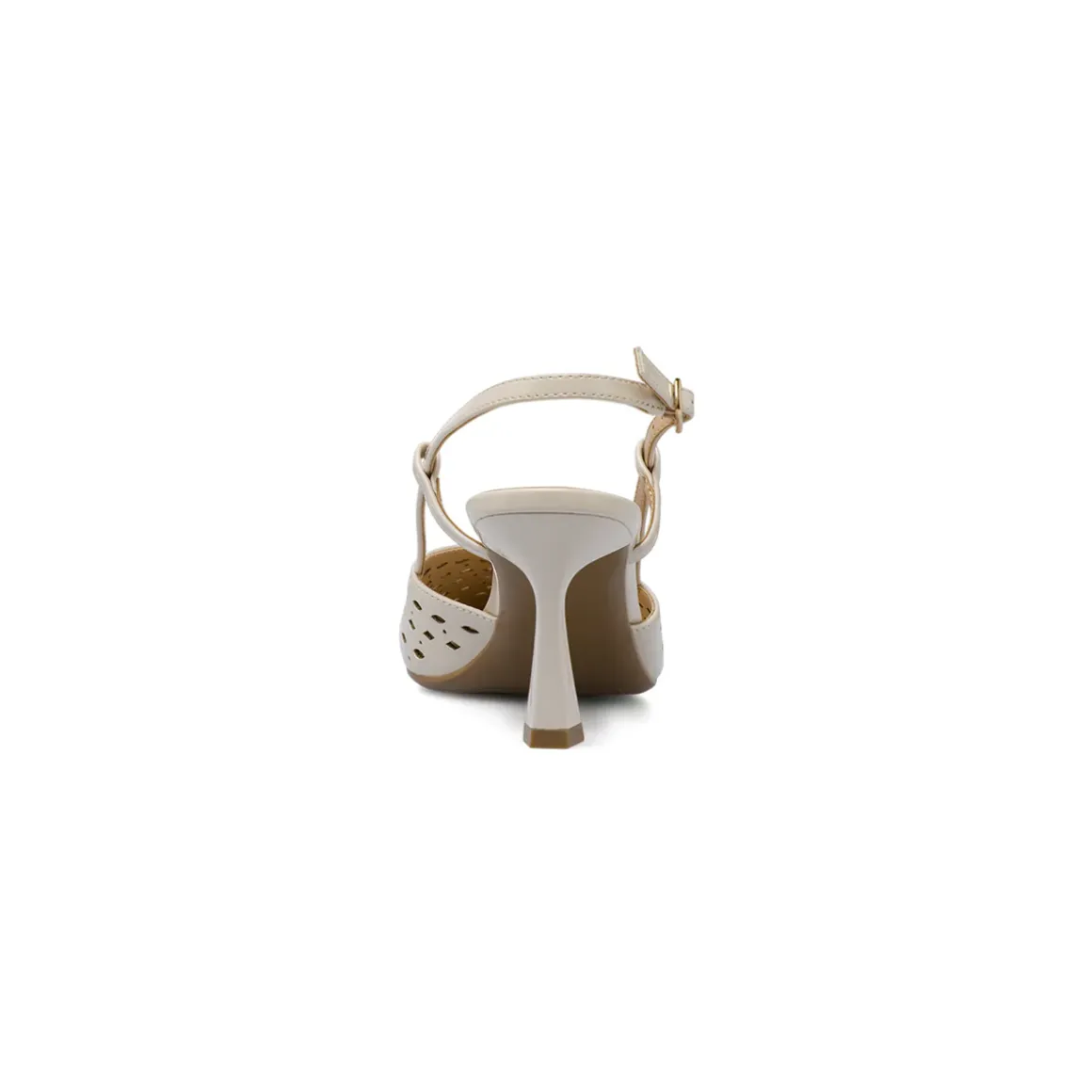 Décolleté da donna bianche slingback con tacco e trafori Swish Jeans