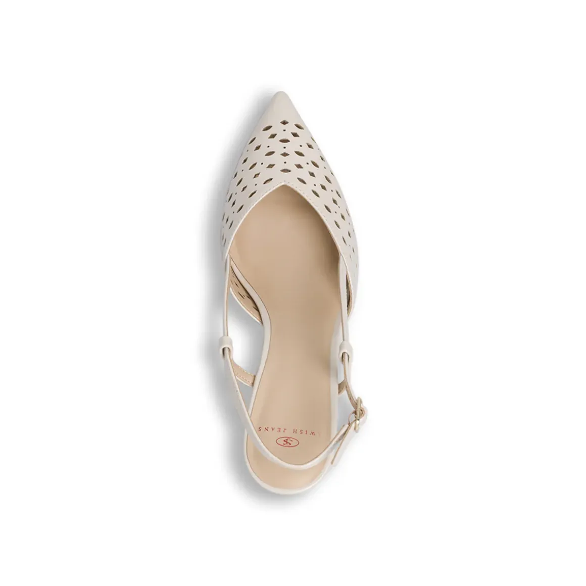Décolleté da donna bianche slingback con tacco e trafori Swish Jeans