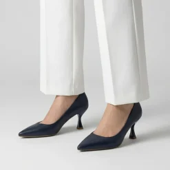 Décolleté da donna blu Lora Ferres con tacco a rocchetto 7,5 cm