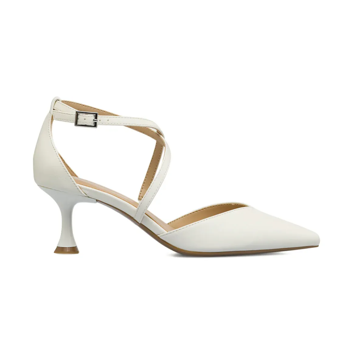 Décolleté da donna Lora Ferres bianche con cinturini e tacco 6 cm