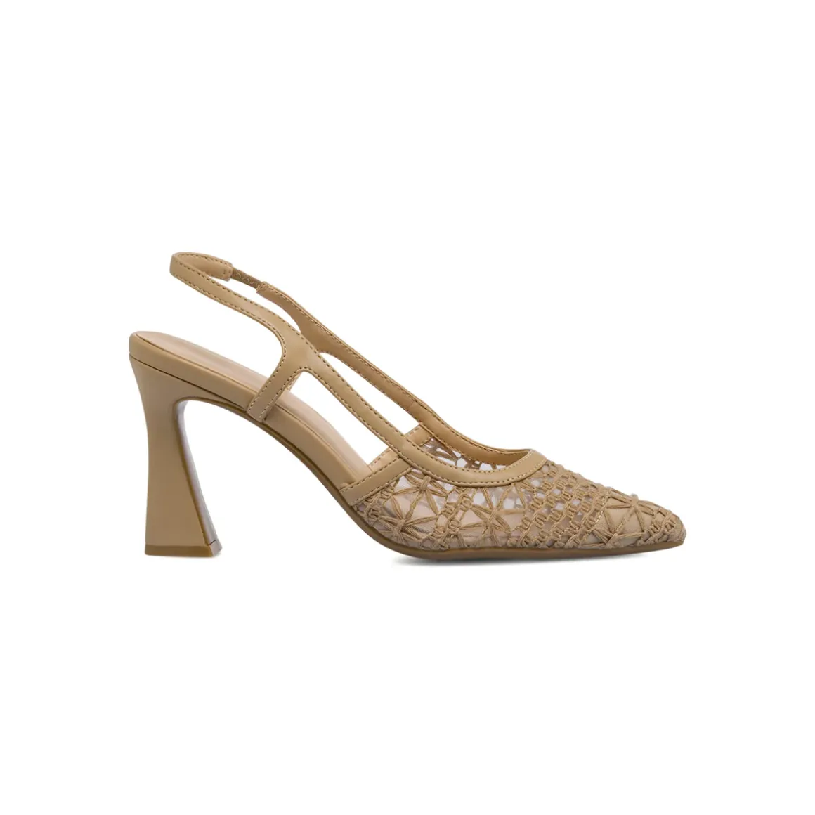 Décolleté da donna marroni effetto pizzo con tacco 9 cm Swish Jeans
