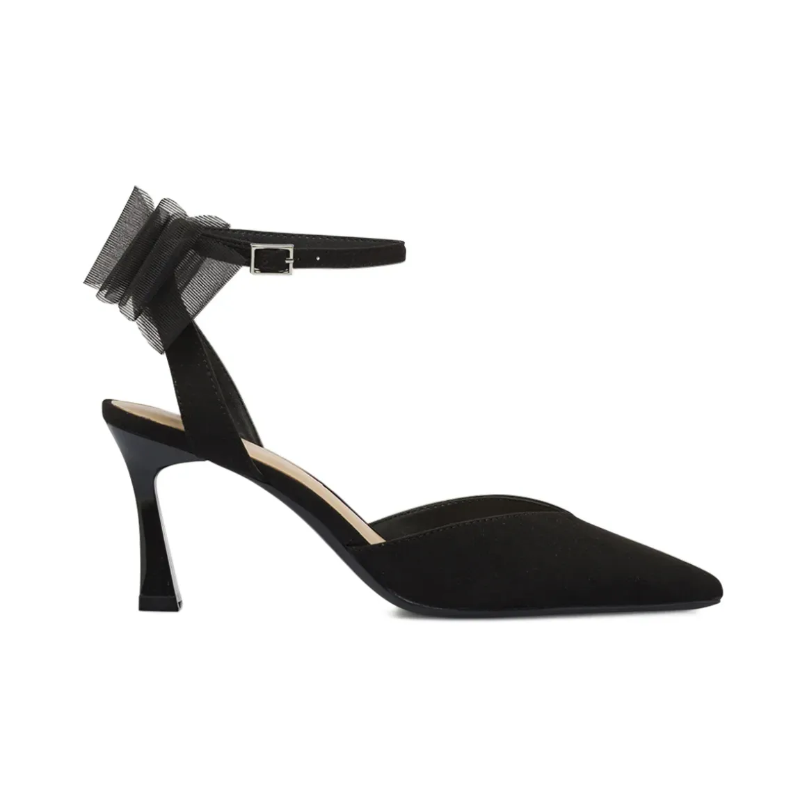Décolleté da donna nere con tacco 8 cm e fiocco in tulle Swish Jeans