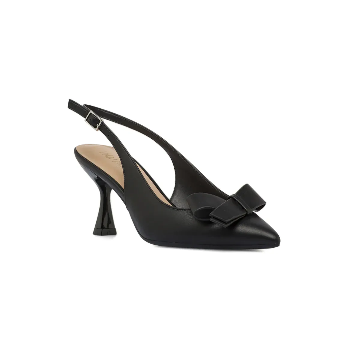 Décolleté da donna nere Lora Ferres con fiocco e tacco 7,5 cm