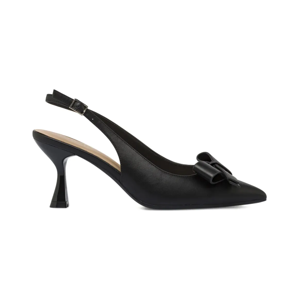Décolleté da donna nere Lora Ferres con fiocco e tacco 7,5 cm