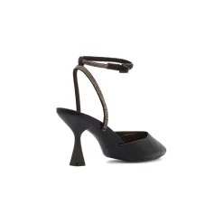 Décolleté gioiello nere da Donna con strass e tacco rocchetto 7 cm Lora Ferres